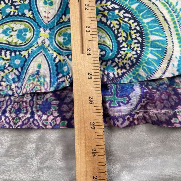 Style & Co Top 2X Multicolor Paisley Crochet Trim Sublimation Butterfly Sleeve - Picture 9 of 12